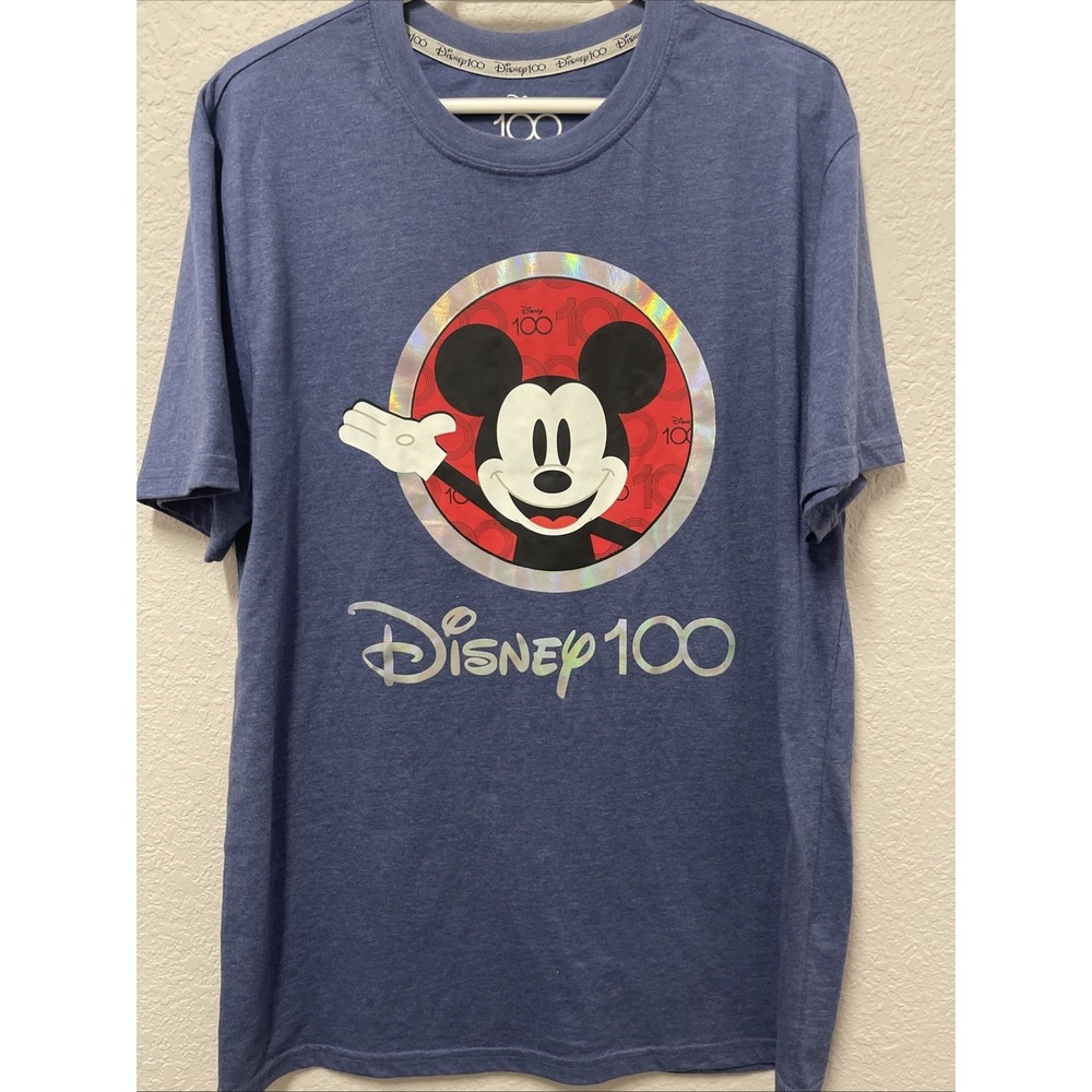 Disney 100 Years Of Wonder Blue T-shirt Short Sleeve Sz. Adult Medium